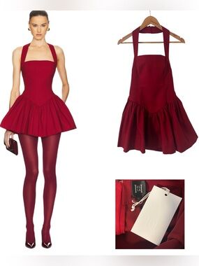 Helsa Faille Halter Mini Dress